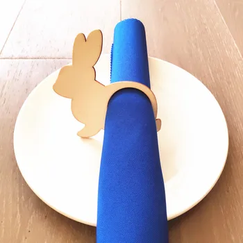 

12pcs Easter Rabbit Wood Napkin Rings Easter Table Decoration Bunny Rabbit Laser Cut Napkin Ring Holder Custom Different Names