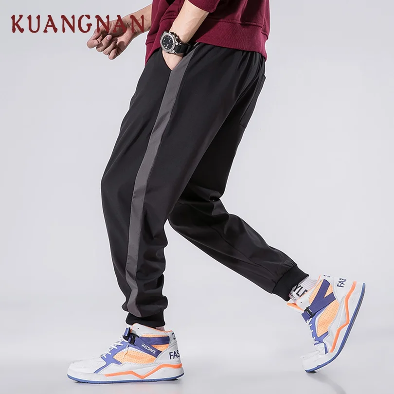 KUANGNAN Japan Style Striped Cargo Pants Men Jogger Japanese Streetwear ...