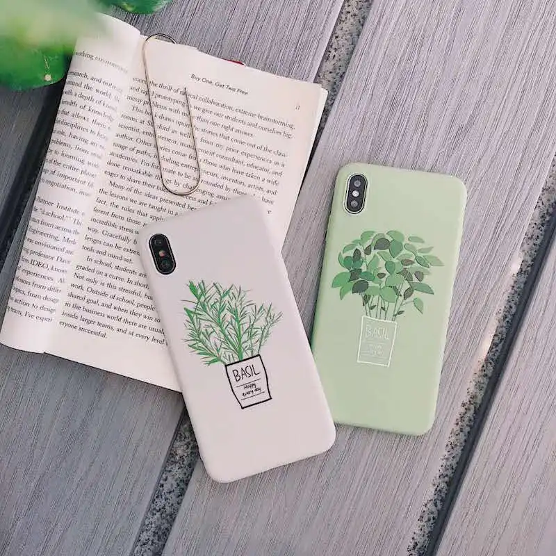 

Matcha tea green plant leaves cute art Phone Case For coque iPhone 7 7 Puls 6S 8 Plus case silicon for iphone cover X XR Xs max.