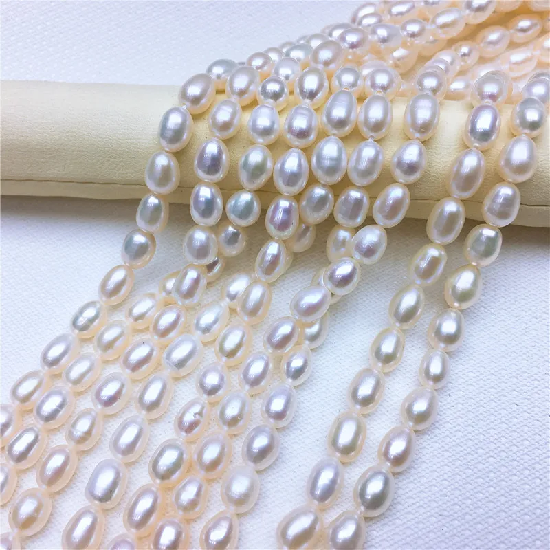 

FIRST SHOW 5mm Oval Shape Freshwater Pearl Natural Stone Beads For Bracelets Necklace DIY Gift Jewelry Making 36cm