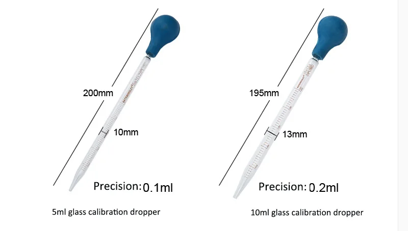 3 шт./лот стеклянная градуированная Пипетка с резиновой лампочкой лабораторная химическая капельница дозирующая 0,5 мл 1 мл 2 мл 3 мл 5 мл/10 мл