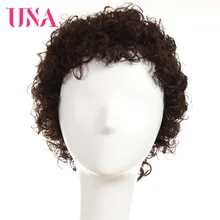 UNA corto indio pelucas de cabello humano pelucas de pelo Remy 120% de densidad corto Jerry Curl pelucas Afro pelucas para mujeres Color 11 colores disponibles