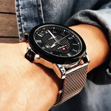 Naviforce Для мужчин кварцевые часы Элитный бренд Повседневное Для мужчин спортивные наручные часы Нержавеющая сталь группа Водонепроницаемый мужской Relogio Masculino