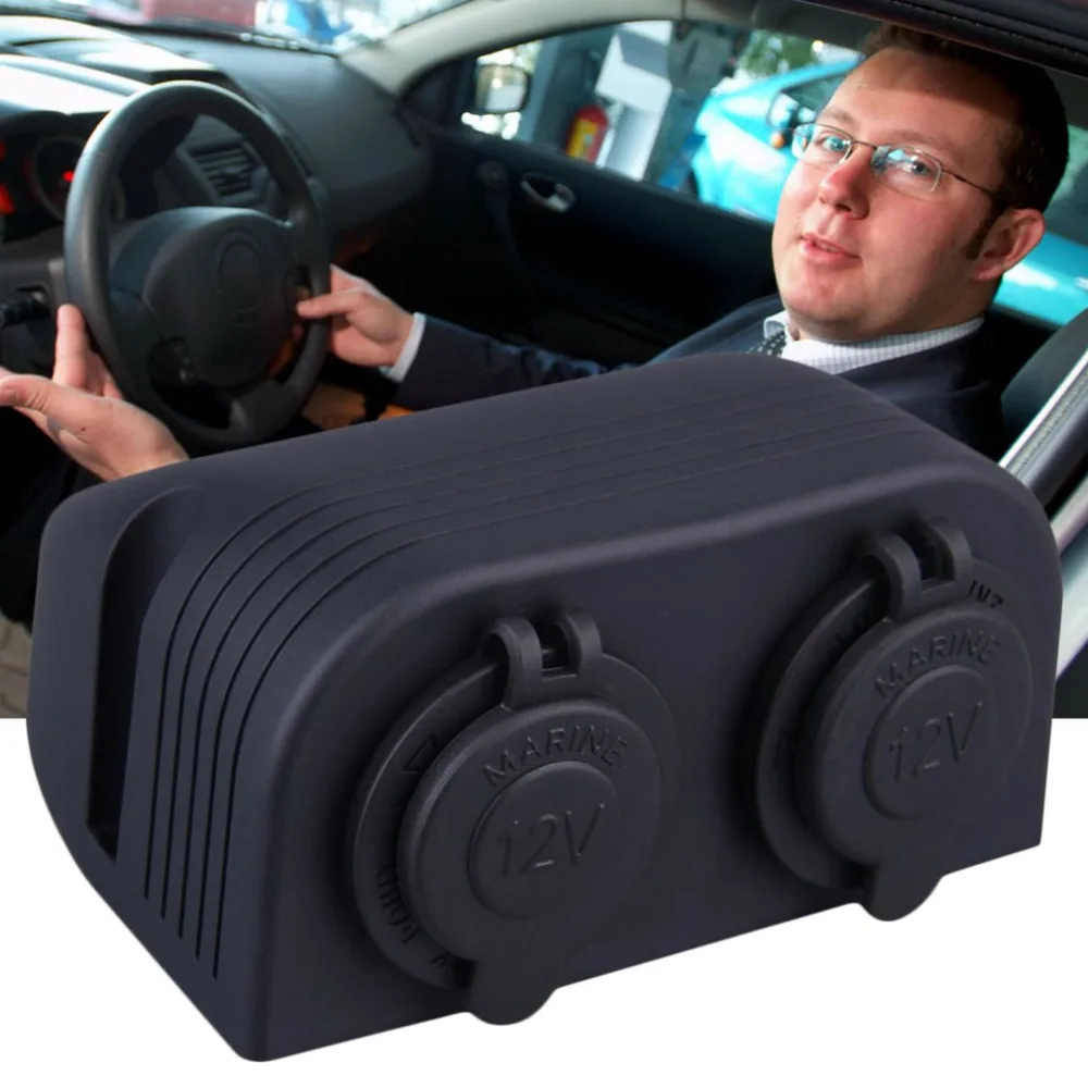 

Dual Hole Car Styling Cigarette Lighter Socket With Tent Base With Waterproof Cover.Cigarette Lighter Power Socket