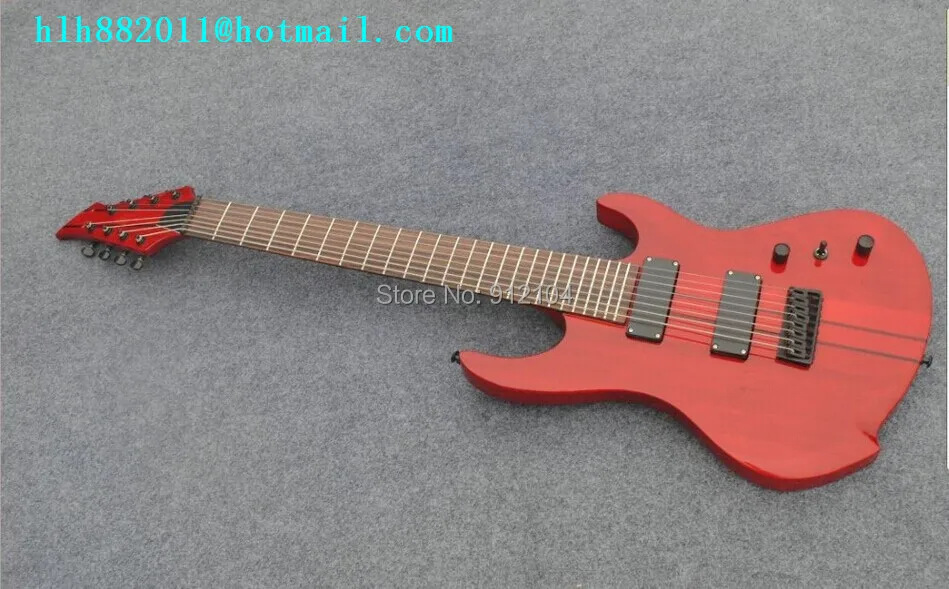 

new customized Big John 8-strings electric guitar in red with sandwich with black hardware+free shipping F-1818