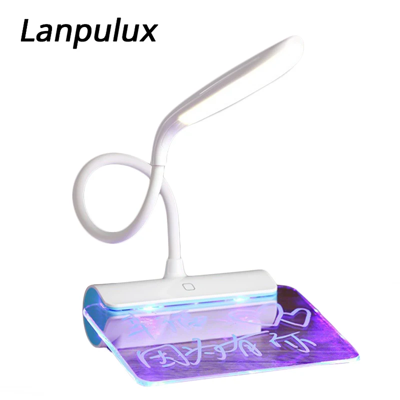 Lanpulux настольная лампа для защиты глаз доска сообщений ночник с ручкой чтения