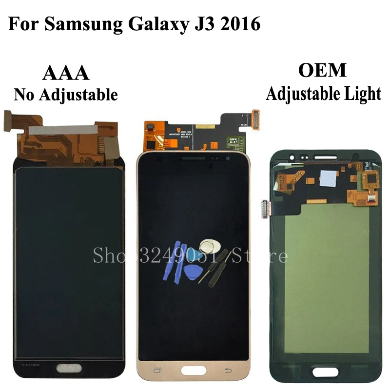 Регулируемый свет для samsung GALAXY J3 J320 J320A J320F J320M 2016 ЖК-дисплей Дисплей Сенсорный