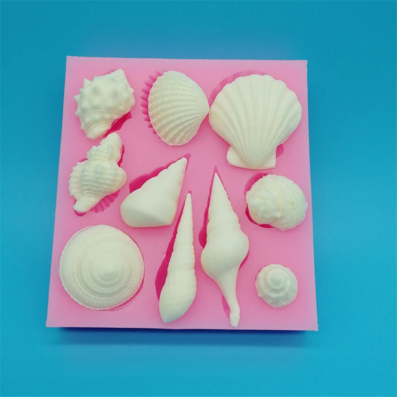 Силиконовые формы 3D раковину смоленая оболочка пресс-форма для выпечки торта украшение лимонный шоколад кухонные формы для выпечки инструмент KK176