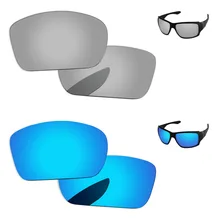 Хром серебро и лед синий 2 пары зеркальные поляризованные Сменные линзы для больших Тако солнцезащитные очки Рамка UVA и UVB Защита