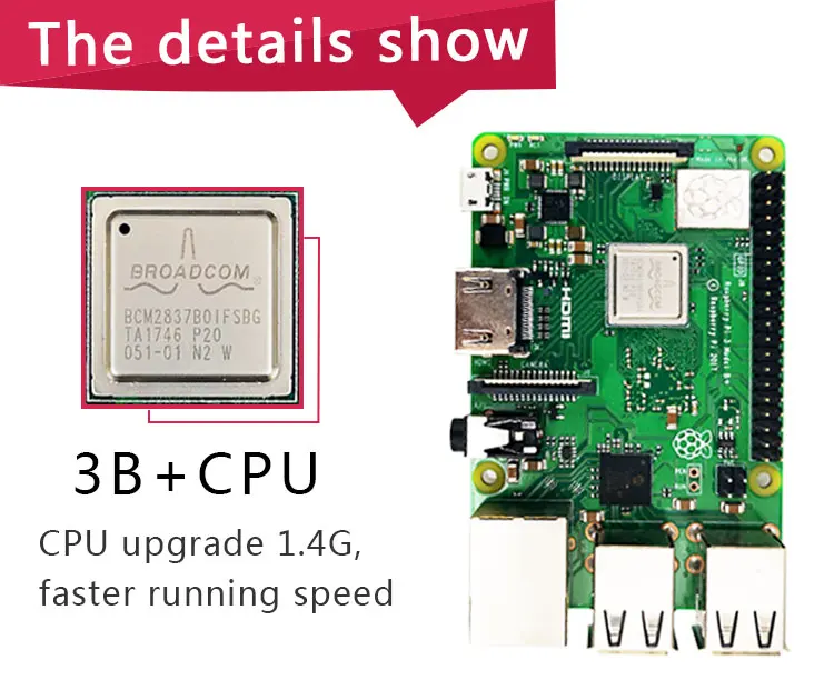 Оригинальный Element14 raspberry pi 3 Model B/B + плюс BCM2837 1,2 г raspberry pi 3 с 2,4 и 5 Wi Fi 4,2 Bluetooth PoE