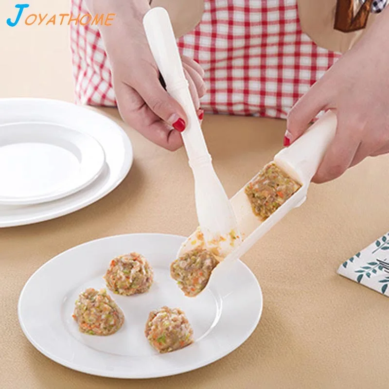 Joyathome 2 Pcs/Set Food Grade Plastic Meat Ball Fish Maker DIY Patty Cooking Utensils Processing Spoon creative Gadgets |