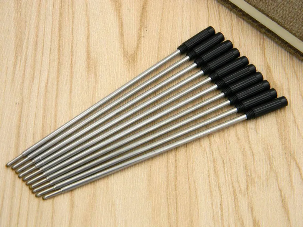 

10Pcs High Quality black Metal Ballpoint Pen Refills
