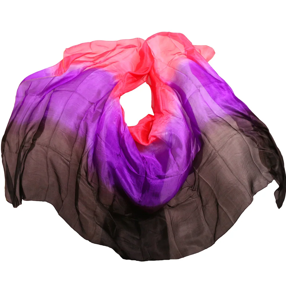 Дизайн шелк вуаль танец живота вуаль Tarifa perut kostum черный+ фиолетовый+ розовый - Цвет: As picture