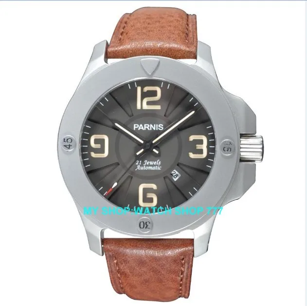 Sapphire crystal 47 mm PARNIS Japanese Automatic Self Wind movement men watches Mechanical Wristwatches High quality