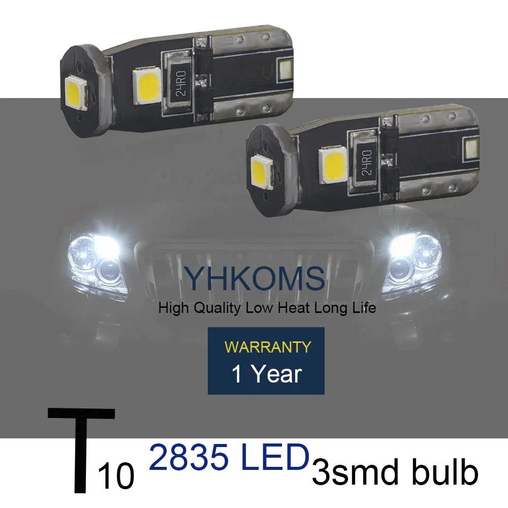 YHKOMS 2 шт. T10 W5W 194 168 LED Маркер лампа салона автомобиля Светлый купол Клин боковой