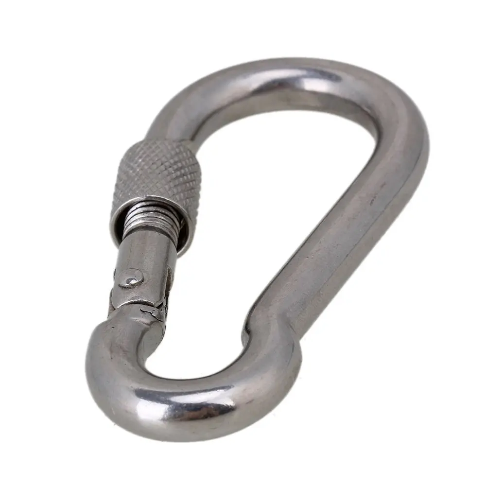 

Silver M8 80mm Heavy Duty 304 Stainless Steel Quick Link Chain Carabiner Rope Cable Connector