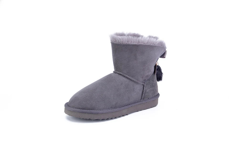 MBR FOORC/женские короткие зимние ботинки из овечьей кожи и шерсти с меховой подкладкой; зимние ботинки из замши с бантом и мехом норки; зимняя обувь с кисточками