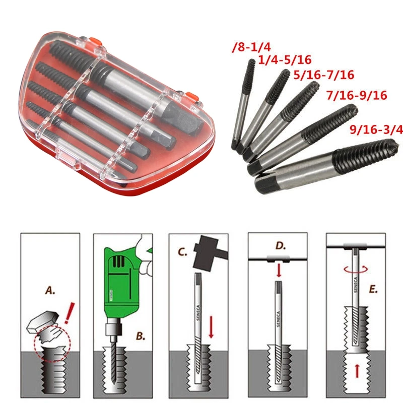 5 шт./компл. Сталь сломанной Скорость из поврежденных винт Extractor сверло Руководство Комплект сломанный болт Remover высокое качество