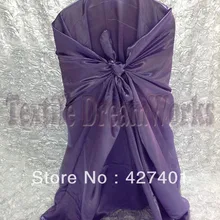Новые продукты Лидер продаж, фиолетовый мешок самозавязывающийся атласный чехол для стула для свадьбы