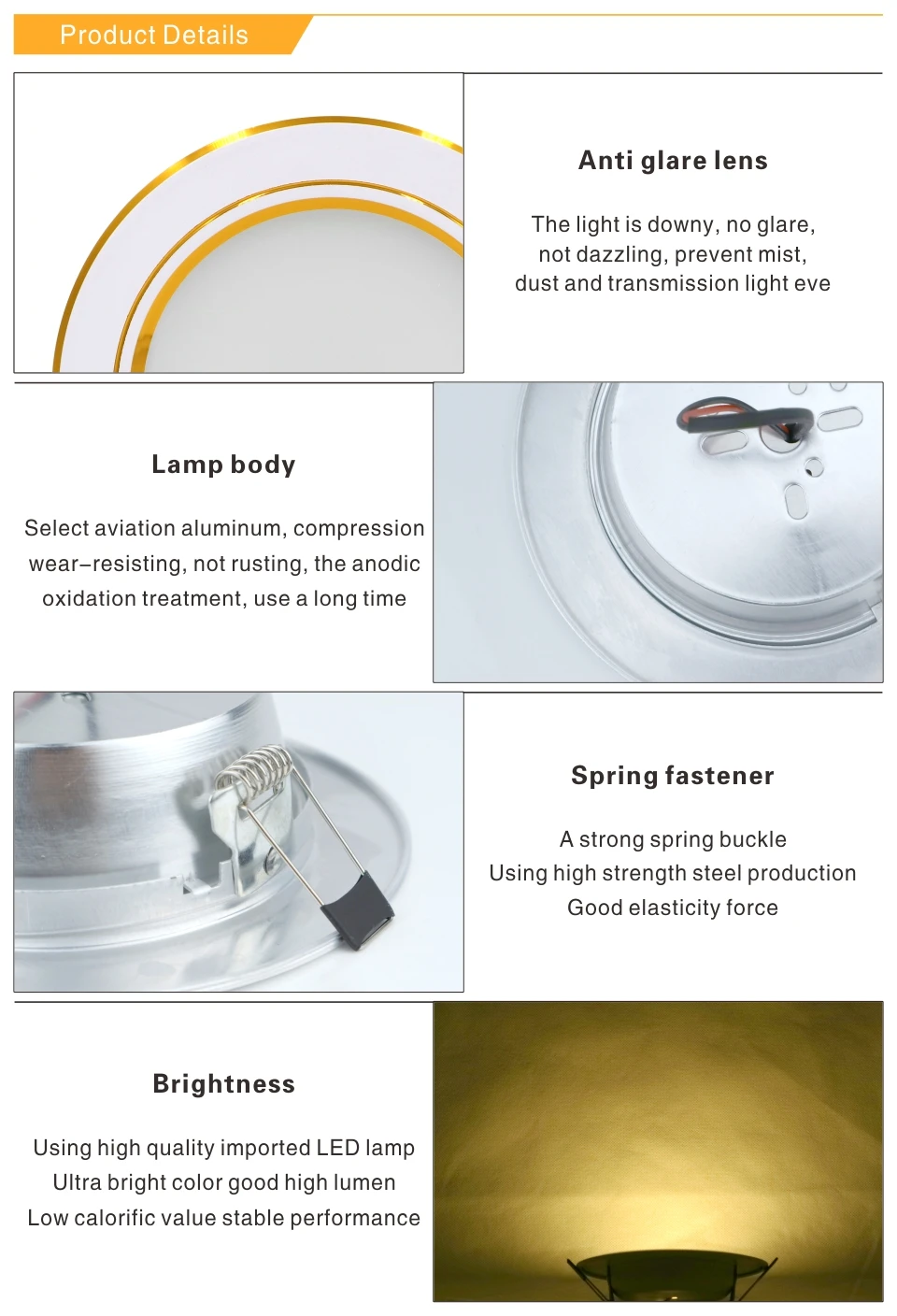 Led Downlight 5W 9W 12W 15W 18W 220V LED Ceiling bathroom Lamps living room light Home Indoor Lighting Warm White Cold White