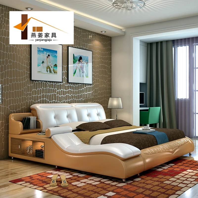 bevestig alstublieft Picasso Gepland Slaapkamer meubels China lederen bed Tatami bed Minimalistische moderne  dubbele bed Breedte omvat 1.5 meters & 1.8 meters.| | - AliExpress