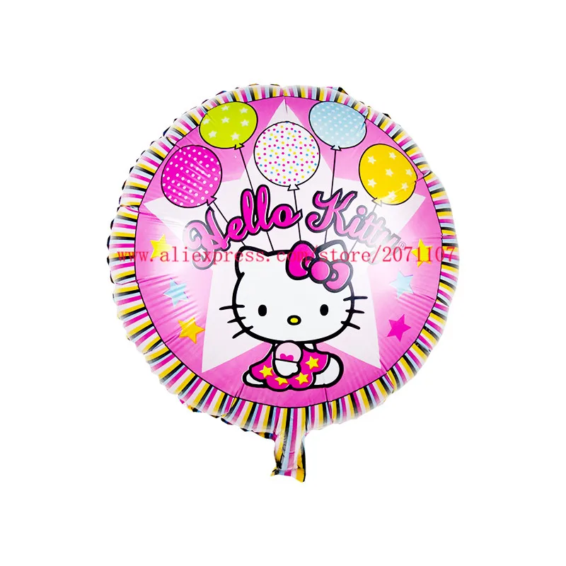 Lucky 50 шт./лот 18 дюймов круглые воздушные шары Hello Kitty фольгированные гелиевые для
