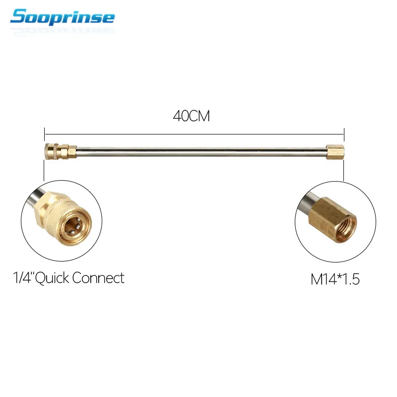 Sooprinse автомобильная мойка водяной пистолет Давление шайба палочка волос для наращивания, замена копье, 6 шт./компл. 7,5-средства ухода за кожей стоп, 1/4 ''quick подключения 4000PSI