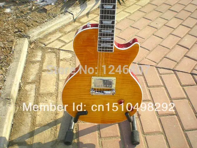 Best price at $180 Cheap Manufacture all kinds of the best tiger stripes electric guitar G can be customized as required EMS free shipping