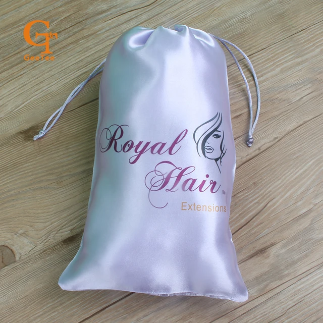 Custom Brand Logo Woven Hair Extensions Packaging Satin Silk Luxuary Custom Brand Logo Woven Hair Extensions Packaging Satin Silk Luxuary Bags Personality Name