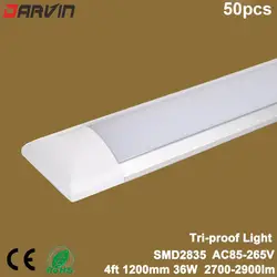 Бесплатная доставка! Led ri-доказательство чистым очистки Light Tube 4ft 36 Вт 1200 мм плоские светодиодные свет софитов Led Light Tube лампа