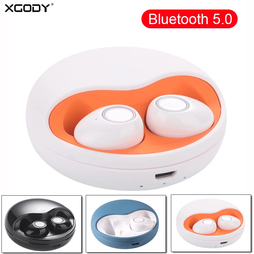 

XGODY K10 TWS Fashion Bluetooth 5.0 Earbuds Mini In Ear Stereo True Wireless Bluetooth Earphone Headphone With 500mAh Charge Box
