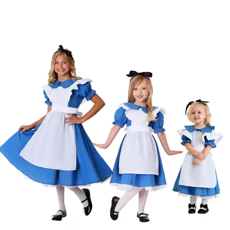 Little Kids Girl Lolita Cute Dress Blue Princess Cinderella Maid Cosplay Costumes Alice In Wonderland Children Cosplay Halloween Girls Costumes Aliexpress