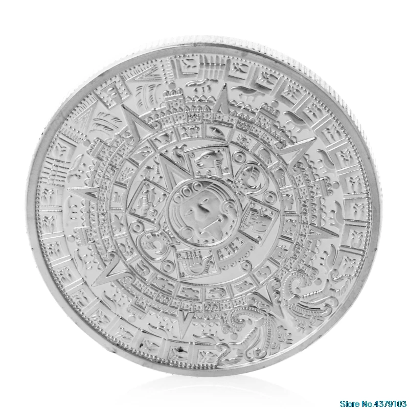 Посеребренные календарь Майя Мексика сувенир-валюты монеты Магия монет