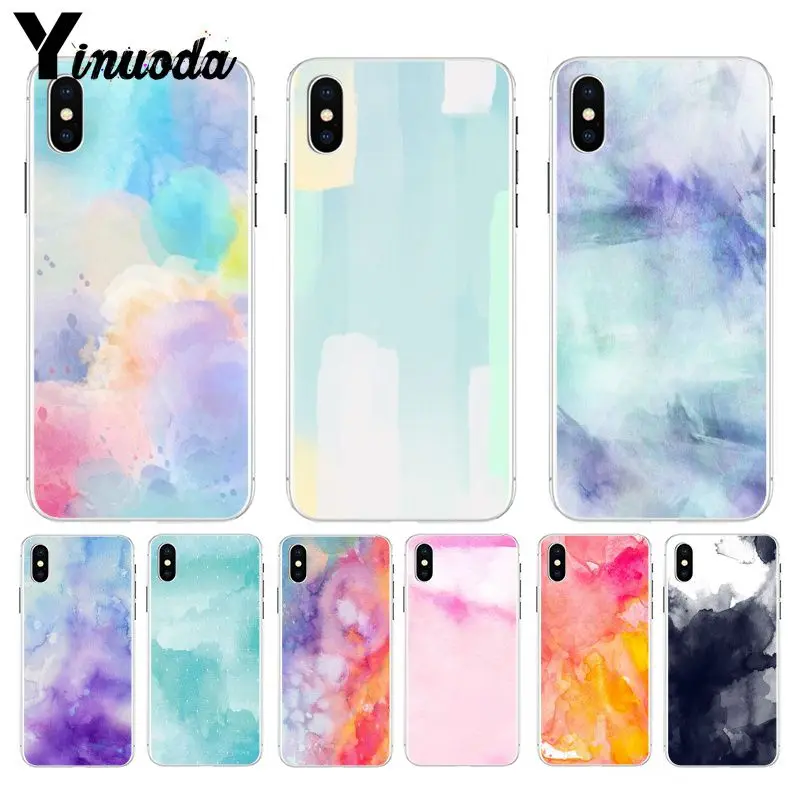 11pro MAX Акварельная задняя крышка для телефона мягкие чехлы из ТПУ Apple iPhone 8 7 6 6S Plus X