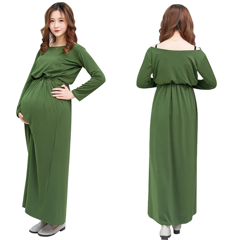 

Summer Long Maternity Dresses For Photo Shoot New Maternity Clothing Pregnant Loose casual Maternity Women Dress 5 colors