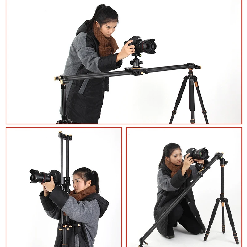 Deventer 23.6in 60CM Carbon Fiber Camera Track Slider Video Stabilizer 6 Bearings Rail Systems DSLR DV Camcorder Load up 18KG Deventer 23.6in 60CM Carbon Fiber Camera Track Slider Video Stabilizer 6 Bearings Rail Systems DSLR DV Camcorder Load up 18KG