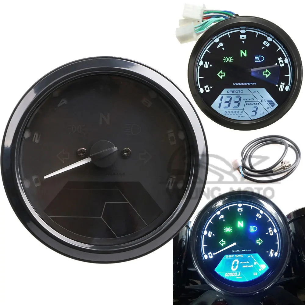 Universal 12000rpm Kmh Mph Lcd Display Digital Speedometer