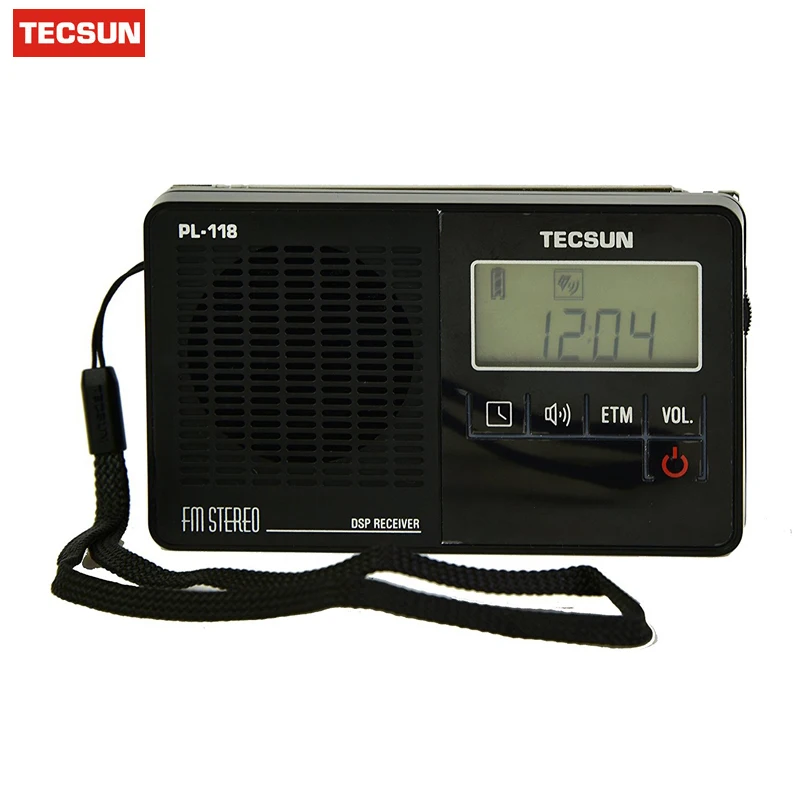 Tecsun PL-118 PL118 радио-часы ультра-легкий Портативный карманный мини цифровое радио, PLL DSP FM радио диапазона часы с ЭТМ