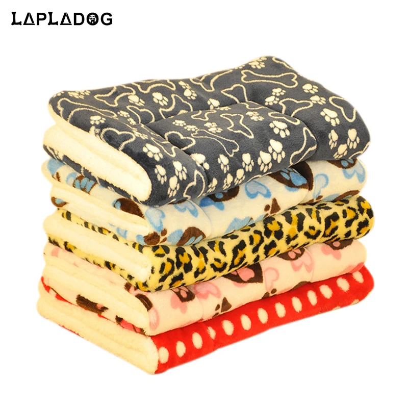 

Cartoon Pet dog Bed Cute Bone Print Dog Kennel Warm puppy Bed thicken small Dog Mat Padding animal House ZL93