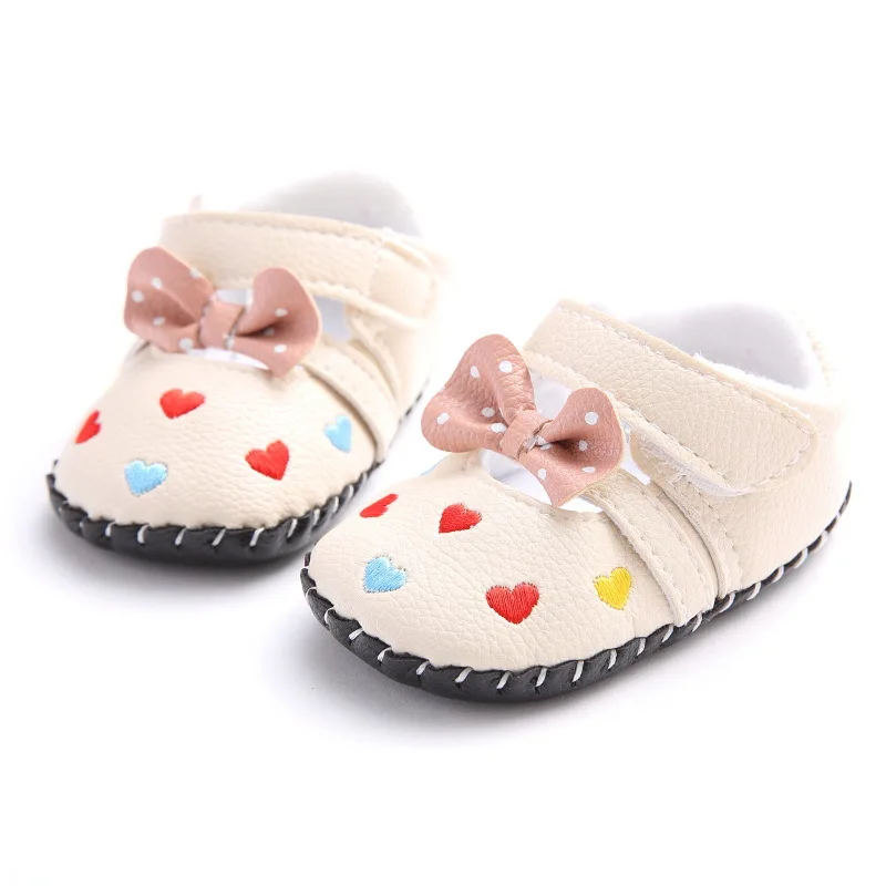 Весенние и осенние ботинки малыша 0-18 месяцев ребенок обувь для девочек резиновая подошва не скользит лук принцесса детская обувь