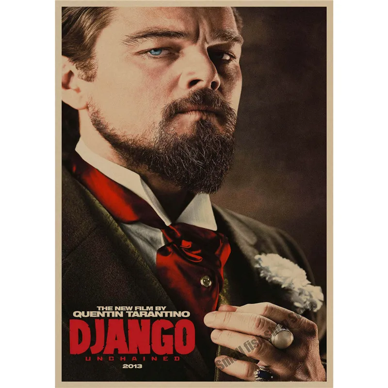 Django Unchained Квентин Тарантино ретро плакат, крафт-бумага, бумага для бара, кафе, домашний Декор, живопись, наклейка на стену - Цвет: Небесно-голубой