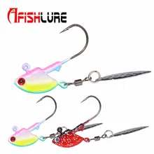 Рыболовный крючок 7 г/14 г крючок с грузилом с вращающимися блестками головная головка мягкая wormlure приманка крючки для Червяков 4 шт./партия