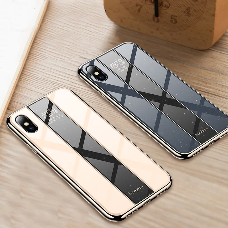 

Luxury Phone Case for iphone X XR XS MAX Cover Armor Shockproof plating TPU+PC Glass Mirror Back Cover for iPhone XR XS Max Case