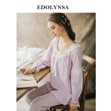 Кружевные пижамные комплекты, пижама с длинным рукавом, сексуальная Женская Удобная Домашняя одежда, винтажная Домашняя одежда, пижамы для женщин# H373