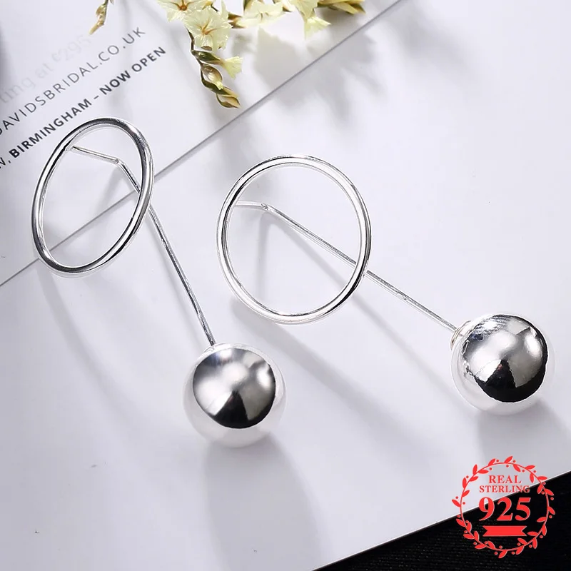 

NOT FAKE S925 Fine Jewelry Earrings 925 Sterling Silver Women Antique store Vintage Natural Retro Exquisite hoop and beads