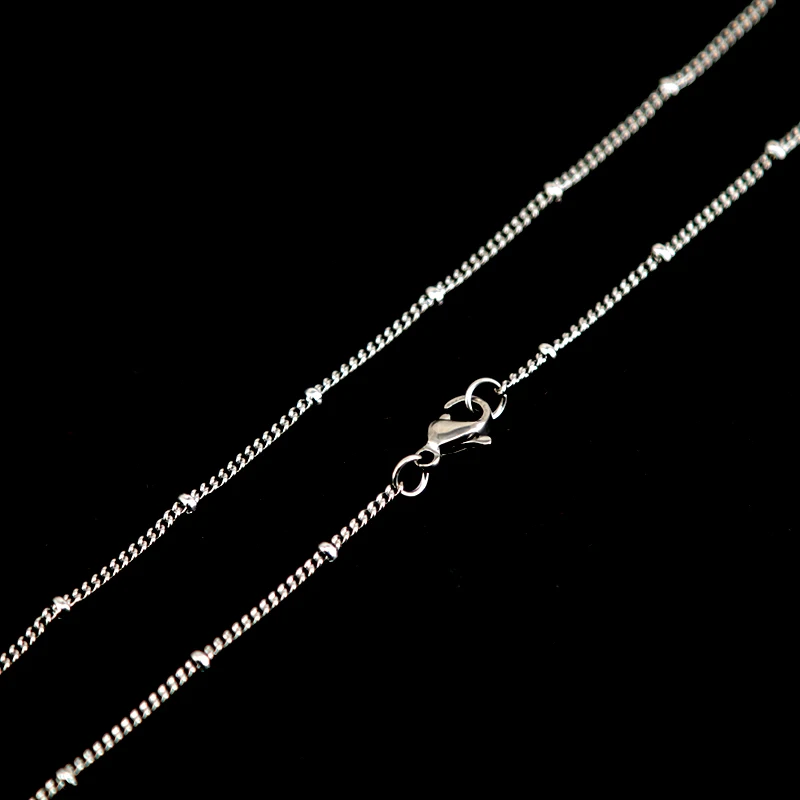 Ожерелье-цепочка с шариковой станцией, 316 ожерелье из нержавеющей стали для жемчужной клетки и диффузного масляного медальона, Подвеска для женщин и девушек - Окраска металла: 30inch