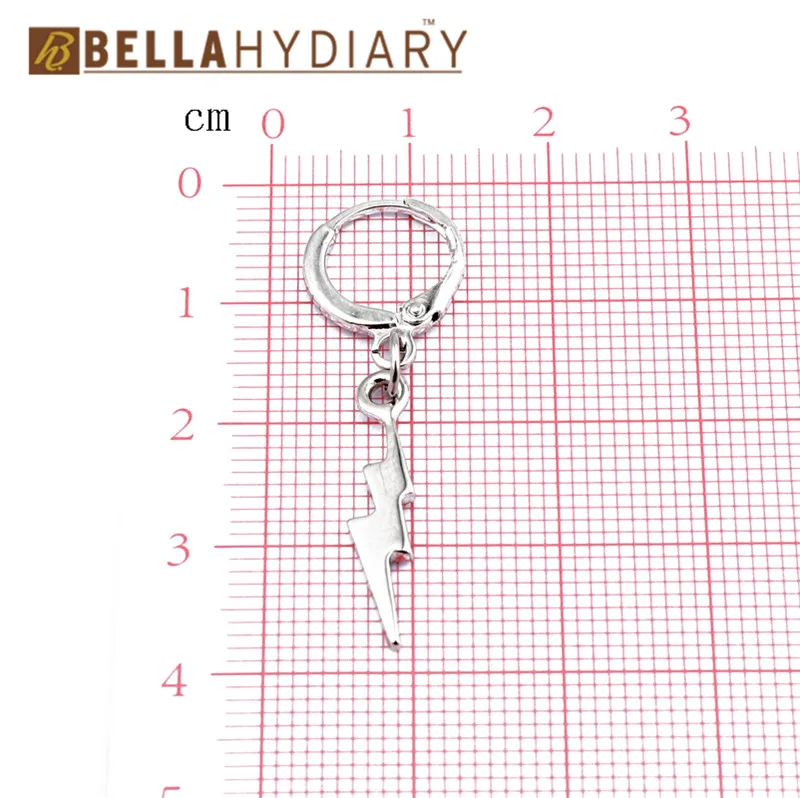 Trendy Europe Flashing Lightning Hoop Earrrings Female Gold Silver Simple Women Jewelry Statement Pendant Charms Small Earring (3)