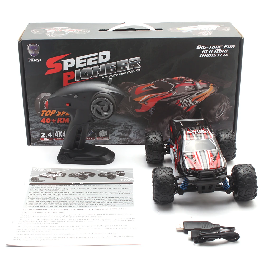 

RC Car 1:18 4WD Anti-lock Racing Car 40km/h 2.4GHz Full Proportional Control Brake Wireless Remote Control Desert Truck Car