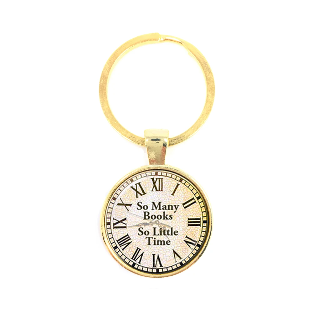So Mary Books Little Time 25mm Round Glass Cabochon Pendant Backpack Buckle Best Gift For Student Keychain | Украшения и