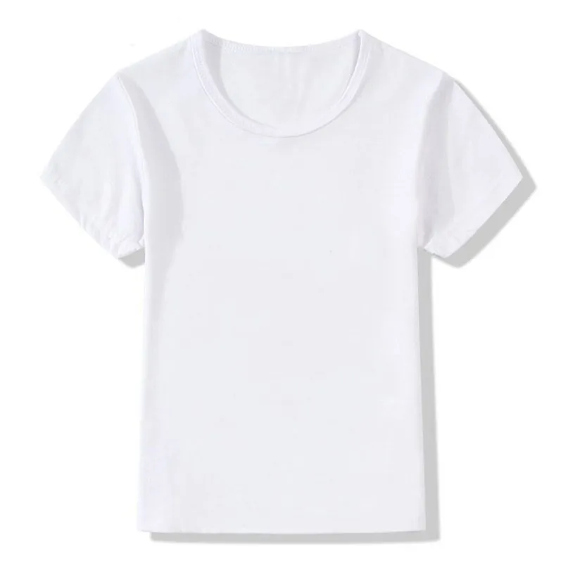 

Solid White Cotton Modal Custom Children Summer T Shirt DIY Print Girl Boys T Shirt Kid's Casual Top